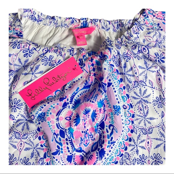 Lilly Pulitzer Women’s Abigale Midi Dress Engineered Multi Rayon Off Shoulder XS - Picture 11 of 16
